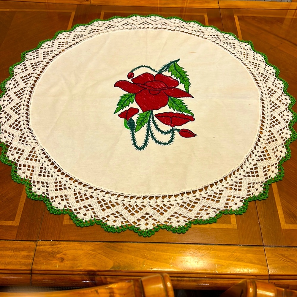 Large Vintage crochet table runner